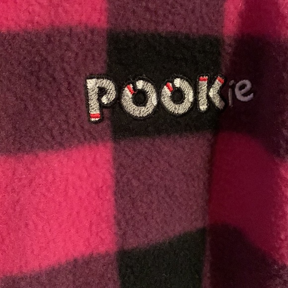 Pookie pink and black plaid fleece hooded onesie 5T - Picture 2 of 13